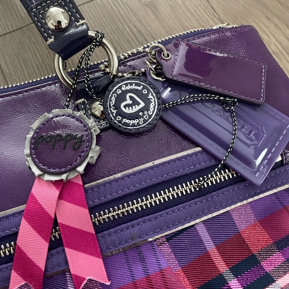 Like New Poppy Tartan Coach Bag - Picture 7 of 8